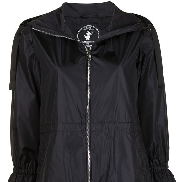 Save The Duck Black Mega Packable Hood Rain Jacket NWT Size Small - Picture 3 of 16